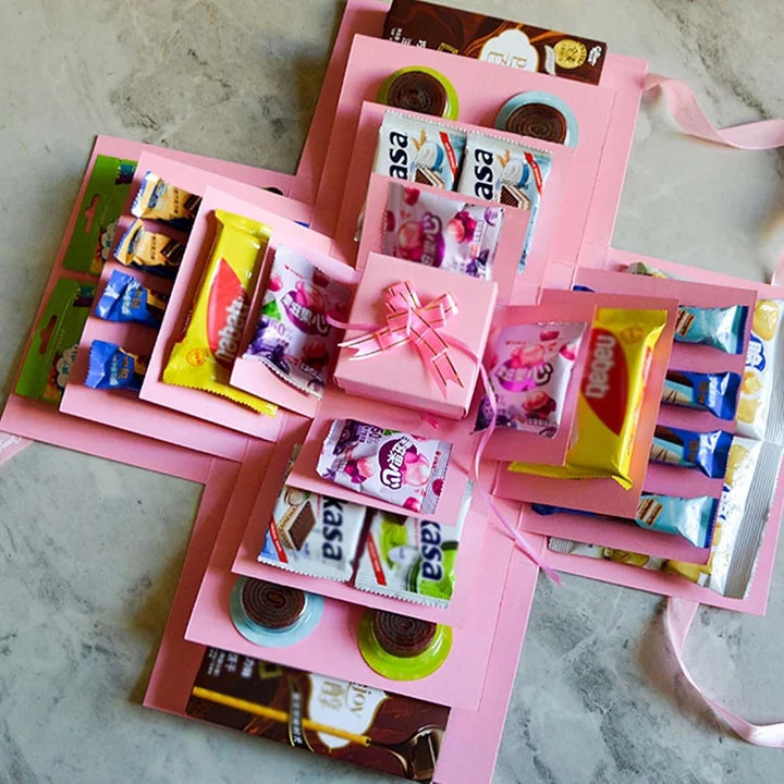 Loov jõulukinkide karp: 5-astmeline üllatuskinkekarp paelaga