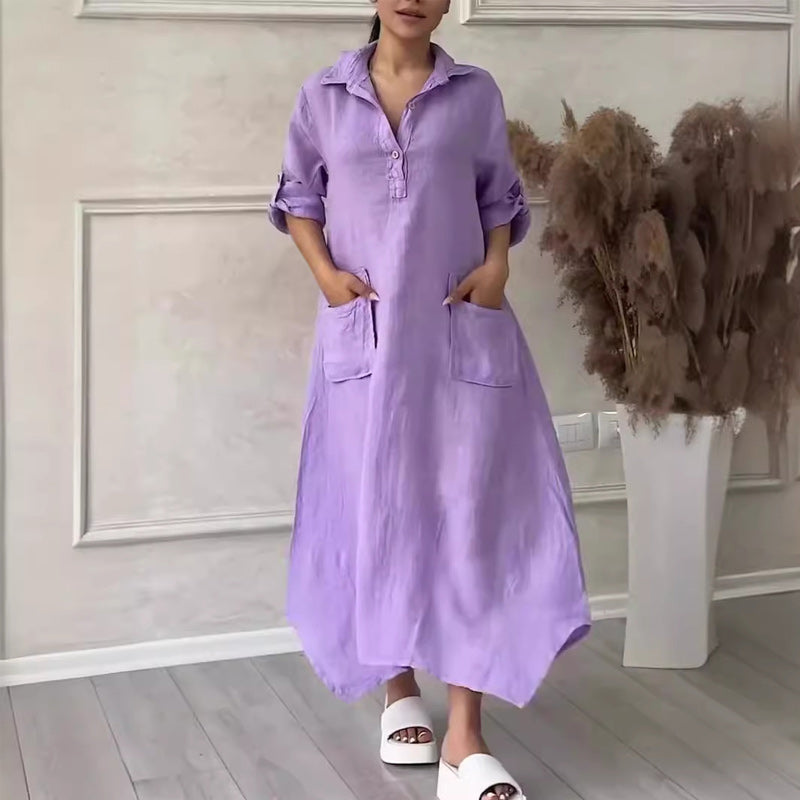 Mugav naiste kleit taskutega