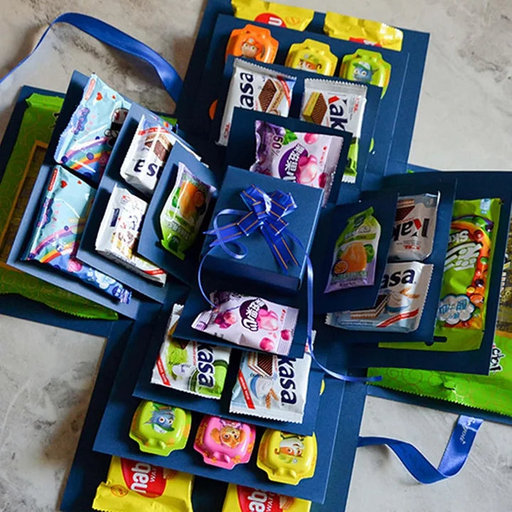 Loov jõulukinkide karp: 5-astmeline üllatuskinkekarp paelaga