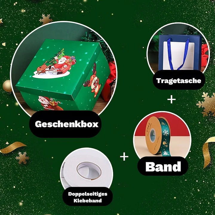 Loov jõulukinkide karp: 5-astmeline üllatuskinkekarp paelaga