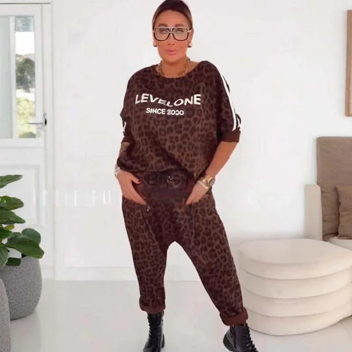 Elegantne naiste komplekt leopardimustriga