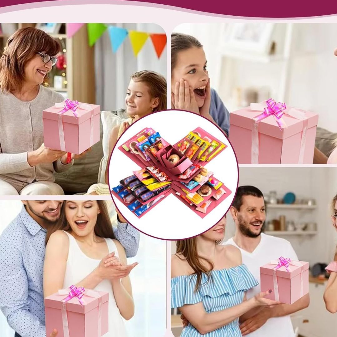 Loov jõulukinkide karp: 5-astmeline üllatuskinkekarp paelaga