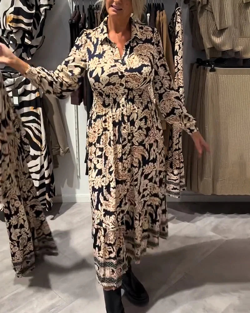 Sügisene kleit trendika mustriga